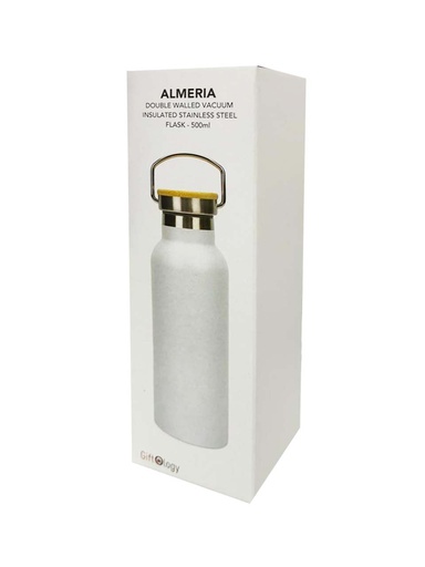ALMERIA - Giftology Double Wall Stainless Steel Bottle 500ml - White