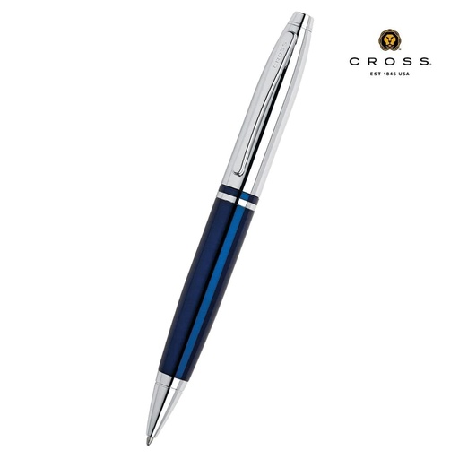 Cross Click™ Chrome Ballpoint Pen with Notebook and Cardholder Gift Set - Navy Blue